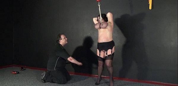  Andreas tit hanging and extreme mature breast of hung and whipped slave
